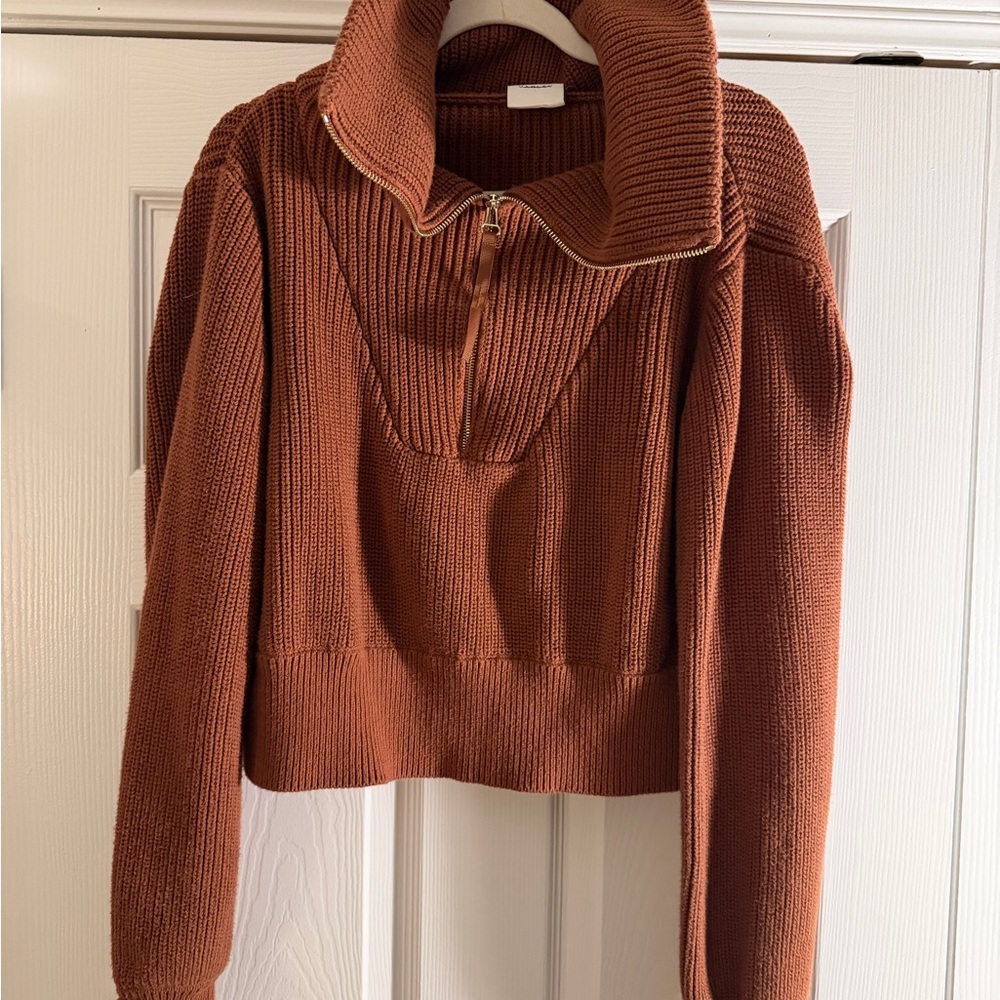 Varley Cowl Neck Zip Knit Sweater - Picture 3 of 4